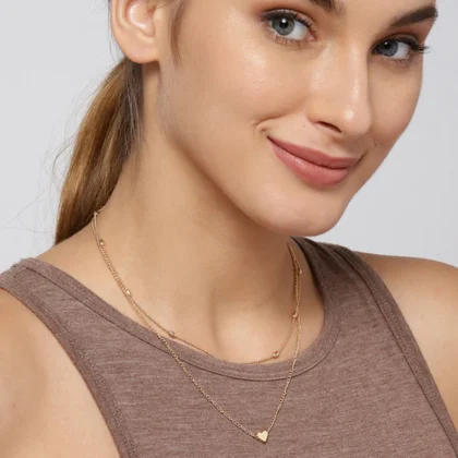 Elegant Heart Inspired Double Layered Fascinating Necklace For Women